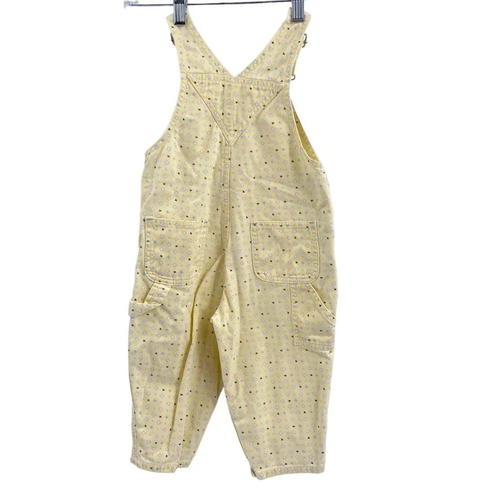 Vintage Sprockets overalls size 24M yellow print Adjustable pockets carpenter
